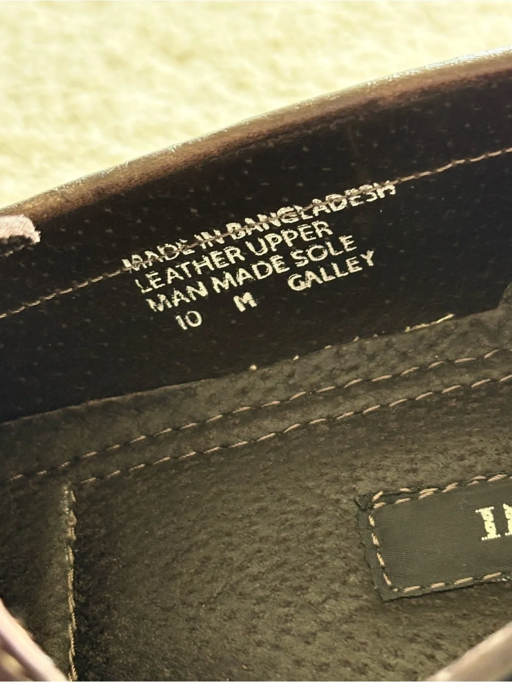 Alfani genuine leather brown loafers
